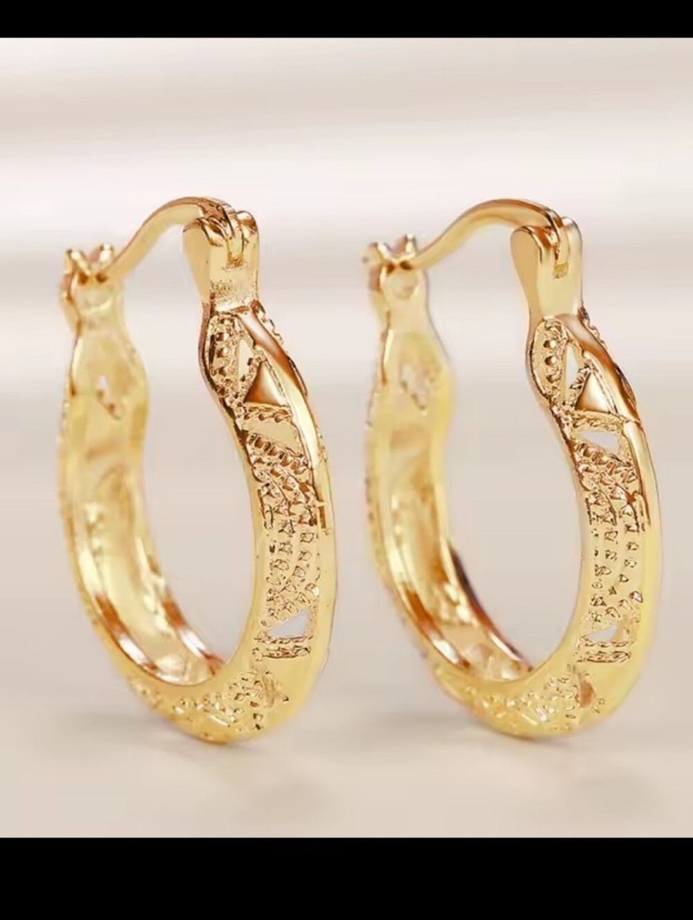Gold Hoop Earrings Women's Dangle Jewelry New G29